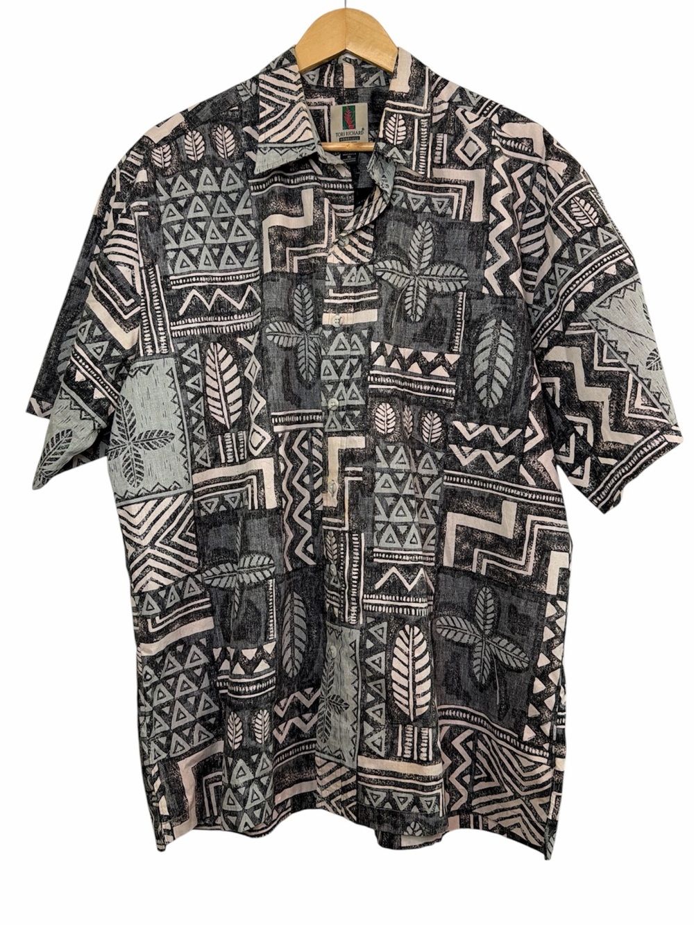 Tori Richard Honolulu Hawaiian Shirt Tribal Print USA Made XL